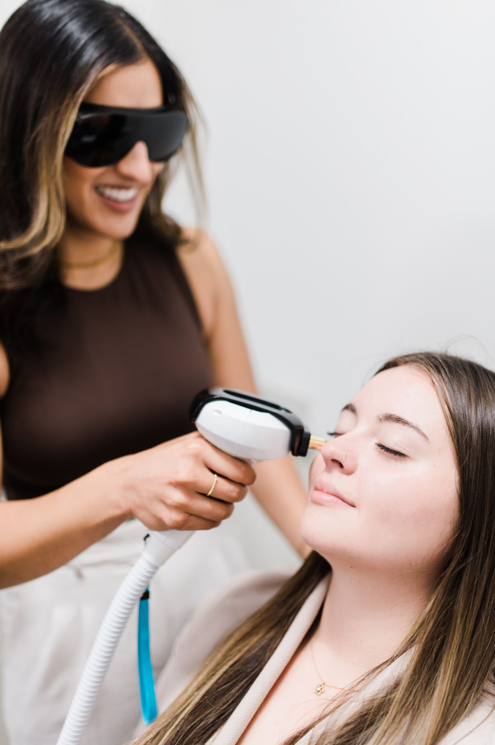 a woman has IPL done for her dry eye treatment in a Kamloops eye clinic