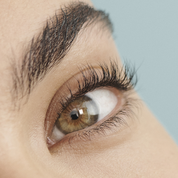 A close up of a women's eye