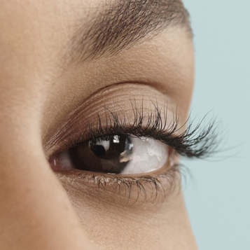 A close up of a women's eye