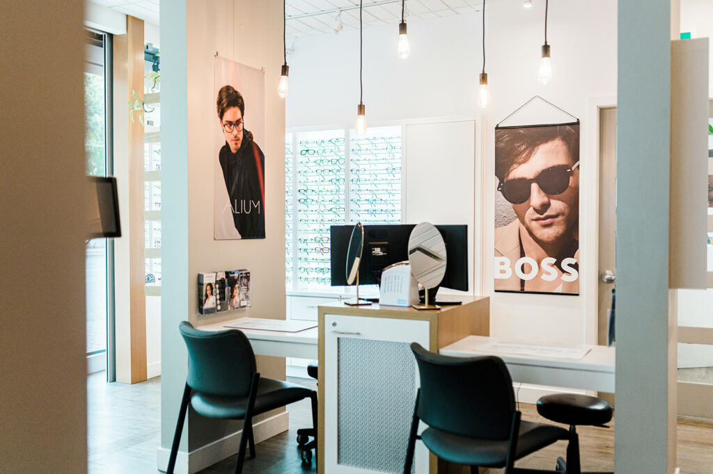 The inside of an eye clinic where you can find sunglasses in Kamloops BC as well as glasses and contacts