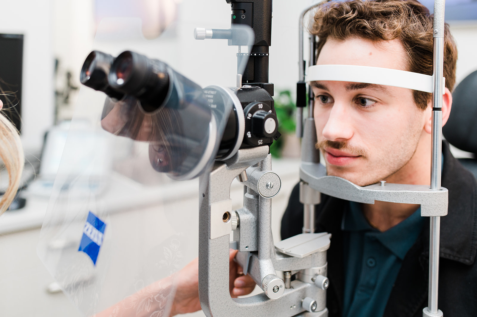 A man getting his eyes examed